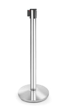 Barrierestolpe med uttrekkbart bånd høyglans finish, Post + Base, Ø360X (H) 1010mm - for Storkjøkken - XL - Storkjøkken