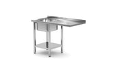 Bord med vask, oppvaskmaskin og hylle, venstre, 1200x700x (h) 850mm - for Storkjøkken - XL - Storkjøkken