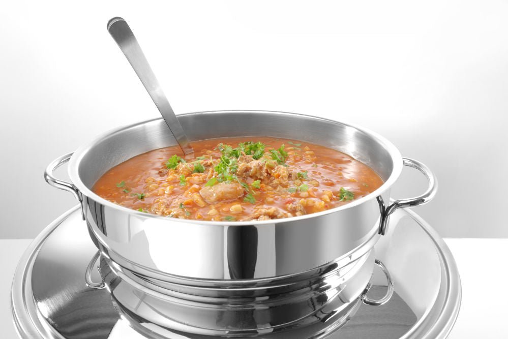 Chafing buffet varmer for suppe høyglans pollert, 10L, Ø420X (H) 380mm - for Storkjøkken - XL - Storkjøkken