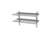 Dobbeltjusterbar vegghylle, med to stålbraketter, 1000x400X (H) 600mm - for Storkjøkken - XL - Storkjøkken