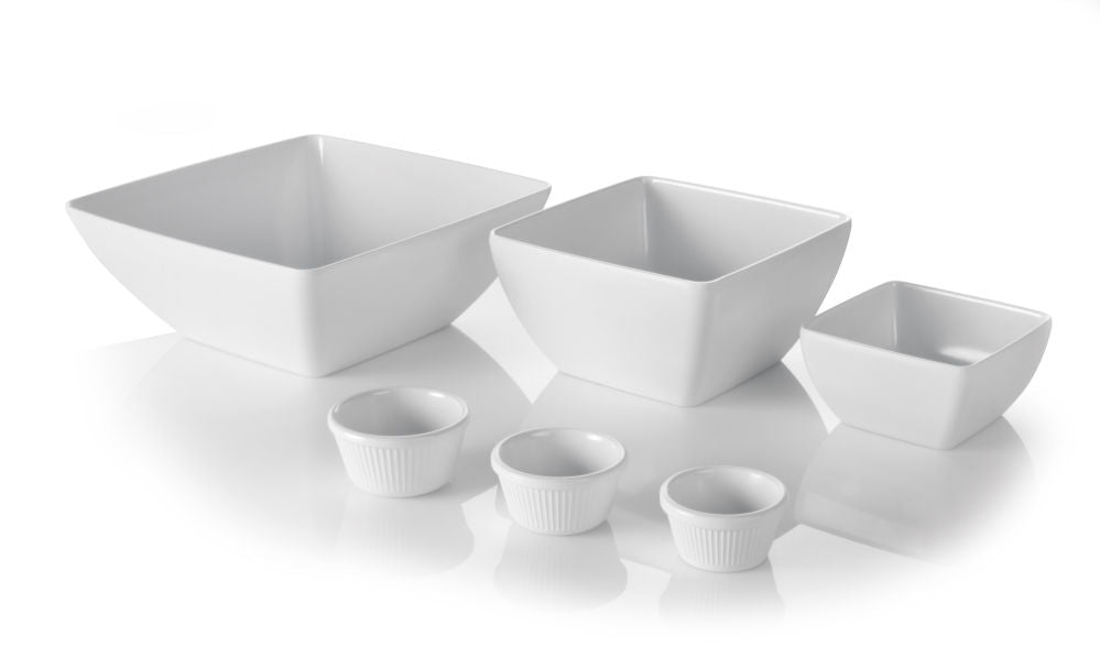 Firkantet skål, White, 130x130x (H) 65mm - for Storkjøkken - XL - Storkjøkken