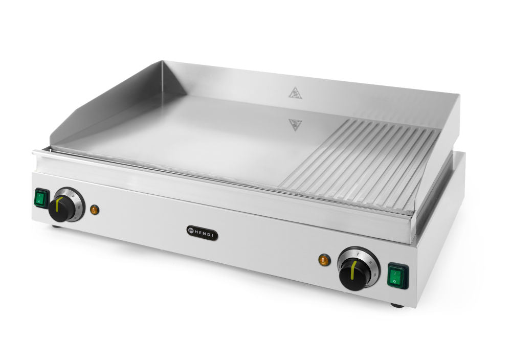 Flatgrill 1/3 ribbet, 2/3 flat, 1/3 ribbet, 230V/3500W, 720x530x (H) 250mm - for Storkjøkken - XL - Storkjøkken