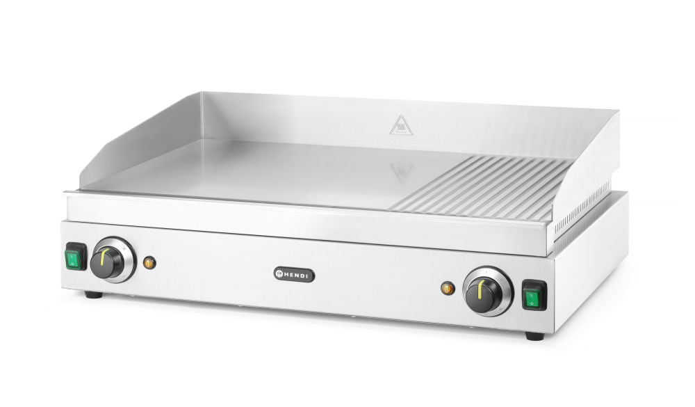 Flatgrill 1/3 ribbet, 2/3 flat, 1/3 ribbet, 230V/3500W, 720x530x (H) 250mm - for Storkjøkken - XL - Storkjøkken