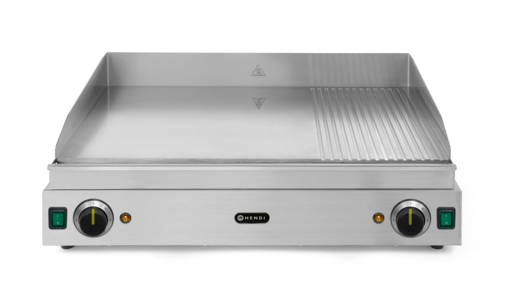 Flatgrill 1/3 ribbet, 2/3 flat, 1/3 ribbet, 230V/3500W, 720x530x (H) 250mm - for Storkjøkken - XL - Storkjøkken