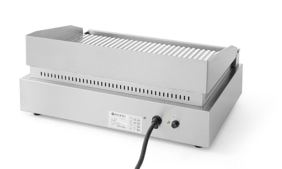 Flatgrill rillet, helt ribbet, 230V/2400W, 550x420X (H) 240mm - for Storkjøkken - XL - Storkjøkken