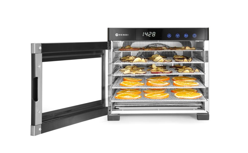 Food Dehydrator - Mattørker , 6 skuffer, 230V/650W, 340x450X (H) 311mm - for Storkjøkken - XL - Storkjøkken