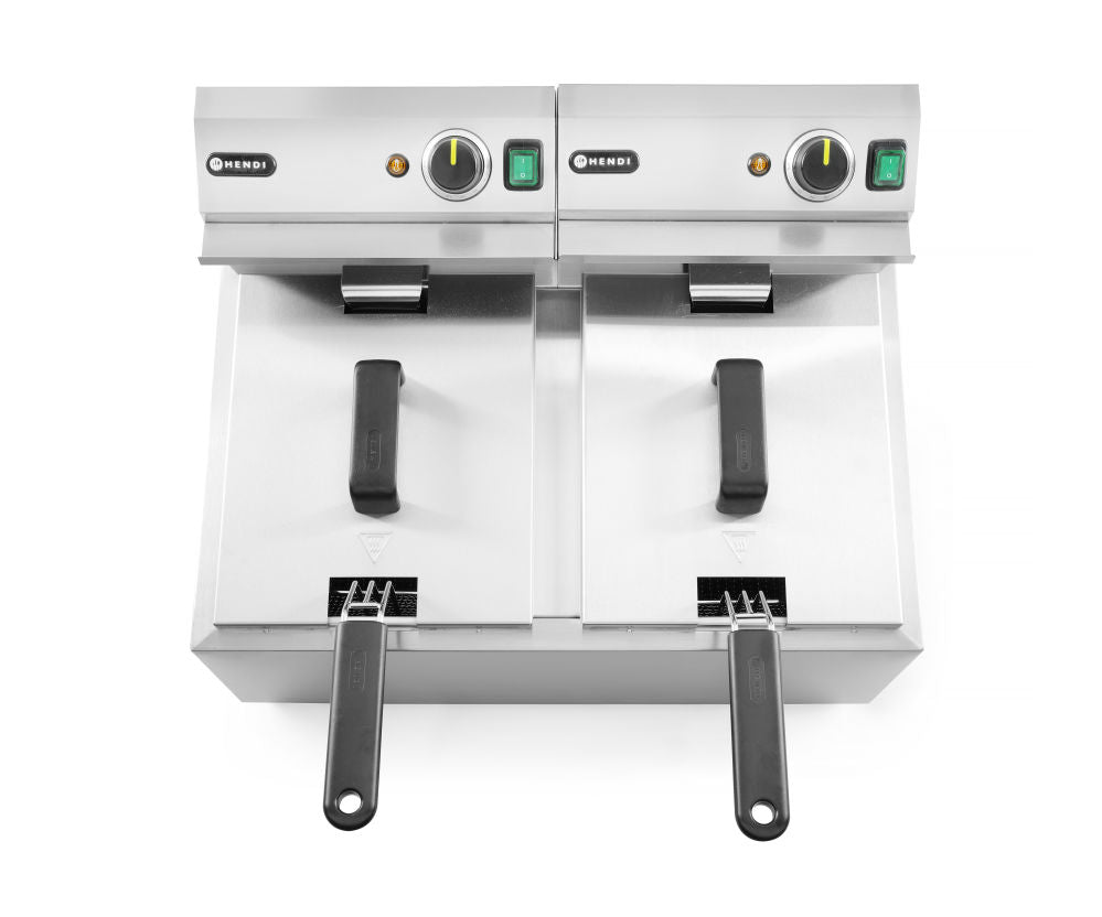Frityr koker, 2 × 8 L, 16L, 230V/7000W, 605x460X (H) 350mm - for Storkjøkken - XL - Storkjøkken