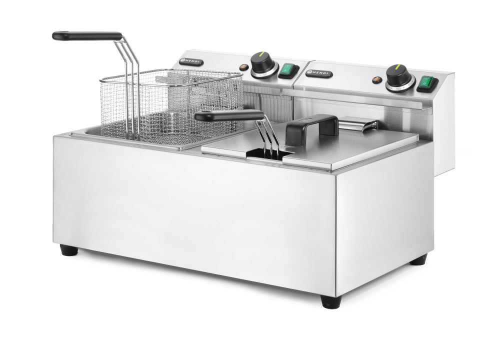 Frityr koker, 2 × 8 L, 16L, 230V/7000W, 605x460X (H) 350mm - for Storkjøkken - XL - Storkjøkken