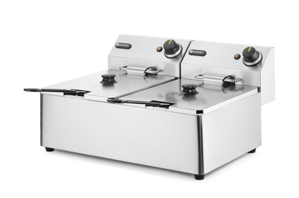 Frityr koker Kitchen Line - 2x 6L, 12L, 230V/6600W, 550x430x (H) 290mm - for Storkjøkken - XL - Storkjøkken