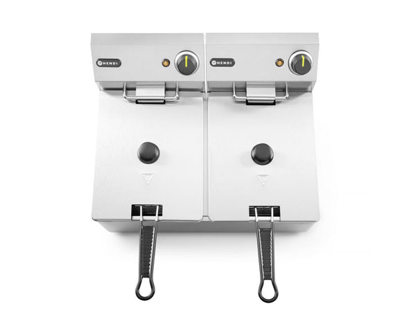 Frityr koker Kitchen Line - 2x 8l, 16L, 230V/7000W, 550x430x (H) 345mm - for Storkjøkken - XL - Storkjøkken