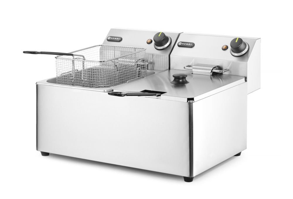 Frityr koker Kitchen Line - 2x 8l, 16L, 230V/7000W, 550x430x (H) 345mm - for Storkjøkken - XL - Storkjøkken