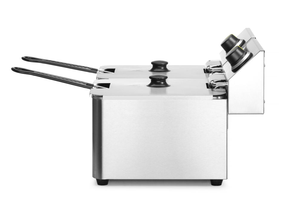 Frityr koker Kitchen Line - 2x 8l, 16L, 230V/7000W, 550x430x (H) 345mm - for Storkjøkken - XL - Storkjøkken