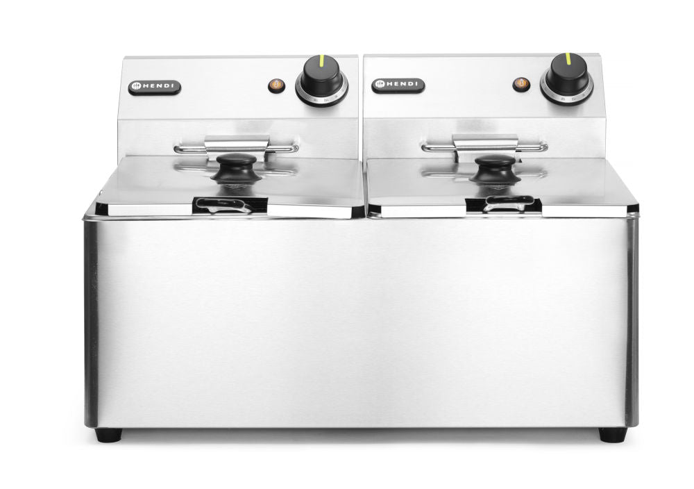 Frityr koker Kitchen Line - 2x 8l, 16L, 230V/7000W, 550x430x (H) 345mm - for Storkjøkken - XL - Storkjøkken