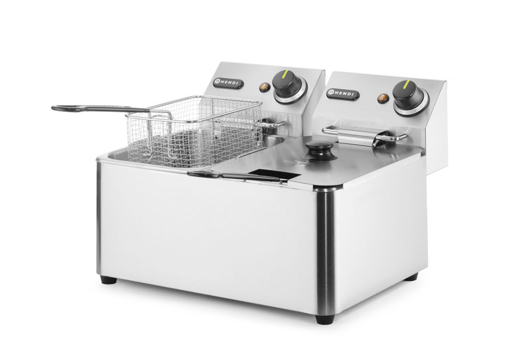 Frityr koker Kitchen Line - 2x4l, 8L, 230V/6000W, 470x380x (H) 330mm - for Storkjøkken - XL - Storkjøkken
