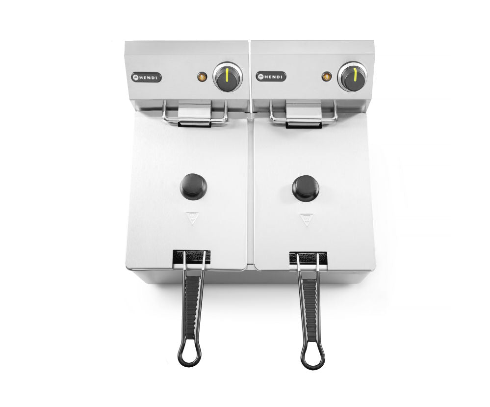 Frityr koker Kitchen Line - 2x4l, 8L, 230V/6000W, 470x380x (H) 330mm - for Storkjøkken - XL - Storkjøkken