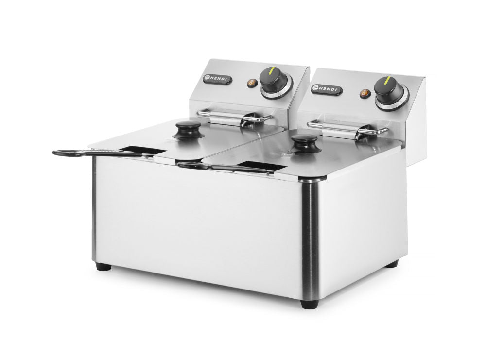 Frityr koker Kitchen Line - 2x4l, 8L, 230V/6000W, 470x380x (H) 330mm - for Storkjøkken - XL - Storkjøkken