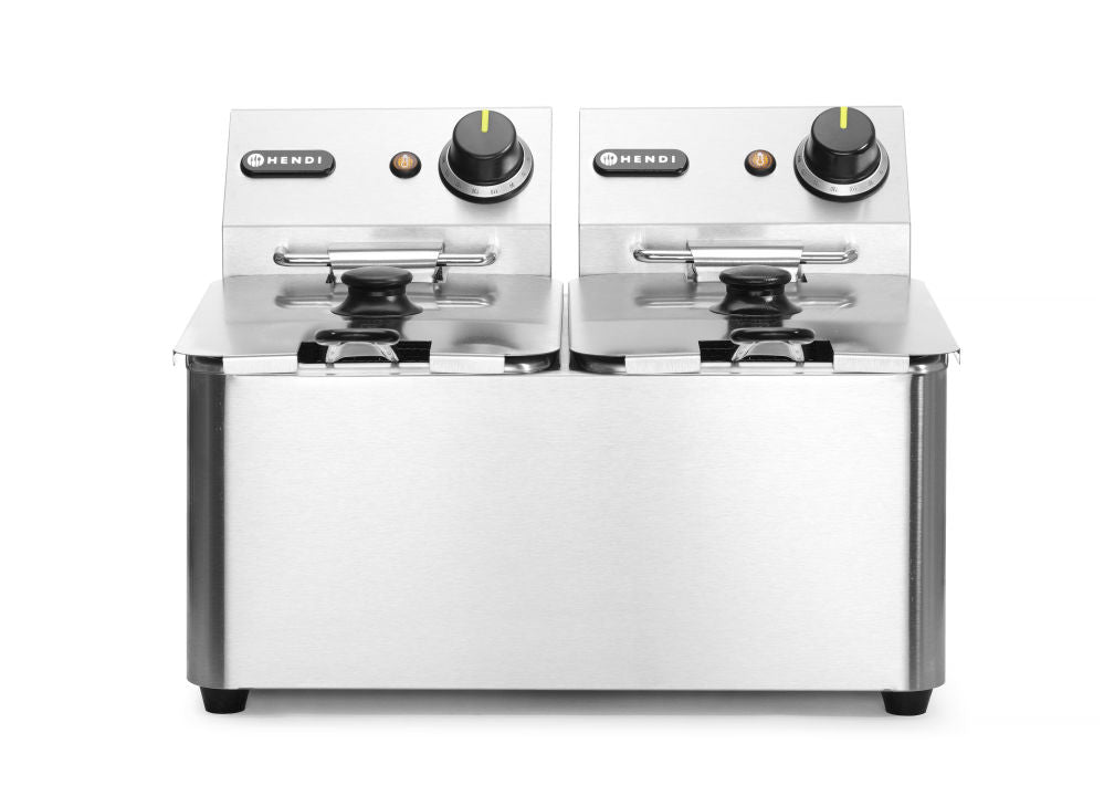 Frityr koker Kitchen Line - 2x4l, 8L, 230V/6000W, 470x380x (H) 330mm - for Storkjøkken - XL - Storkjøkken