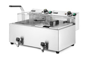 Frityr koker med tappekran, 2 × 8 L, 16L, 230V/7000W, 605x515X (H) 350mm - for Storkjøkken - XL - Storkjøkken