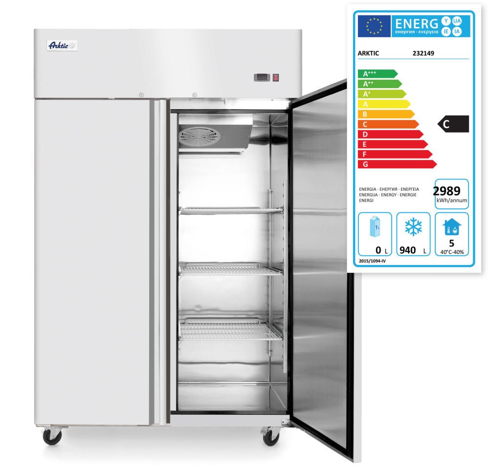 Fryser med 2 dører 240L, Arktic, GN 2/1, 230V/980W, 1314x805X (H) 2065mm - for Storkjøkken - XL - Storkjøkken