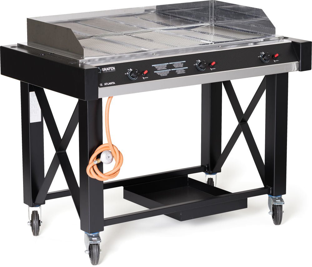 Gassgrill Atlanta, svart, 13kw, 1285x770x (H) 917mm - for Storkjøkken - XL - Storkjøkken