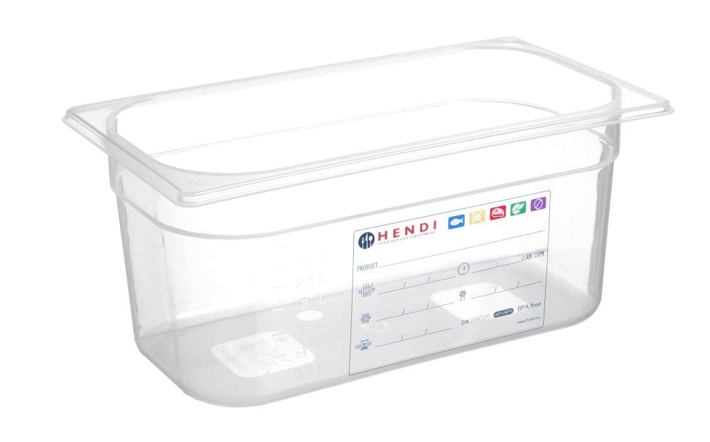 GN Kontainer HACCP - GN 1/2 - 9,5L - Transparent - for Storkjøkken - XL - Storkjøkken