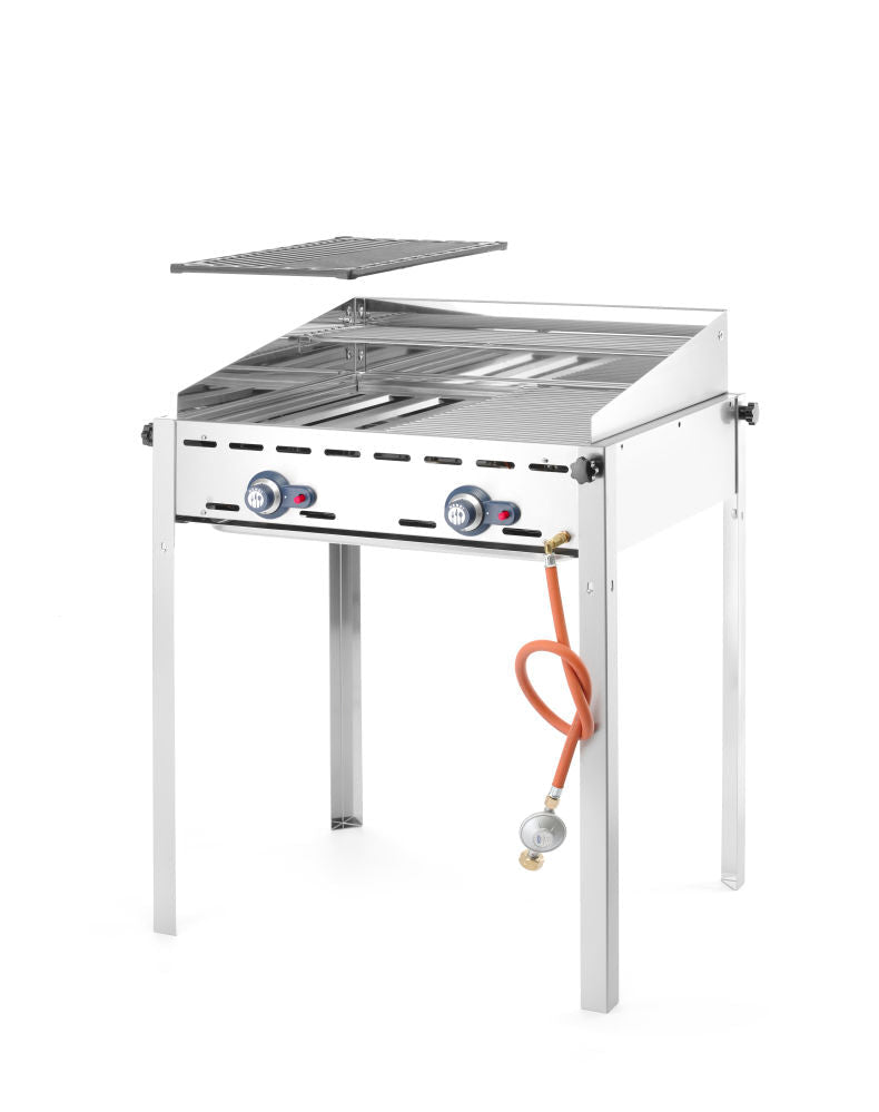Grill Green Fire med 2 brennere, 2 rustfritt stål gastronorm 1/1 grillnett, 11,6kw, 740x612x (H) 825mm - for Storkjøkken - XL - Storkjøkken