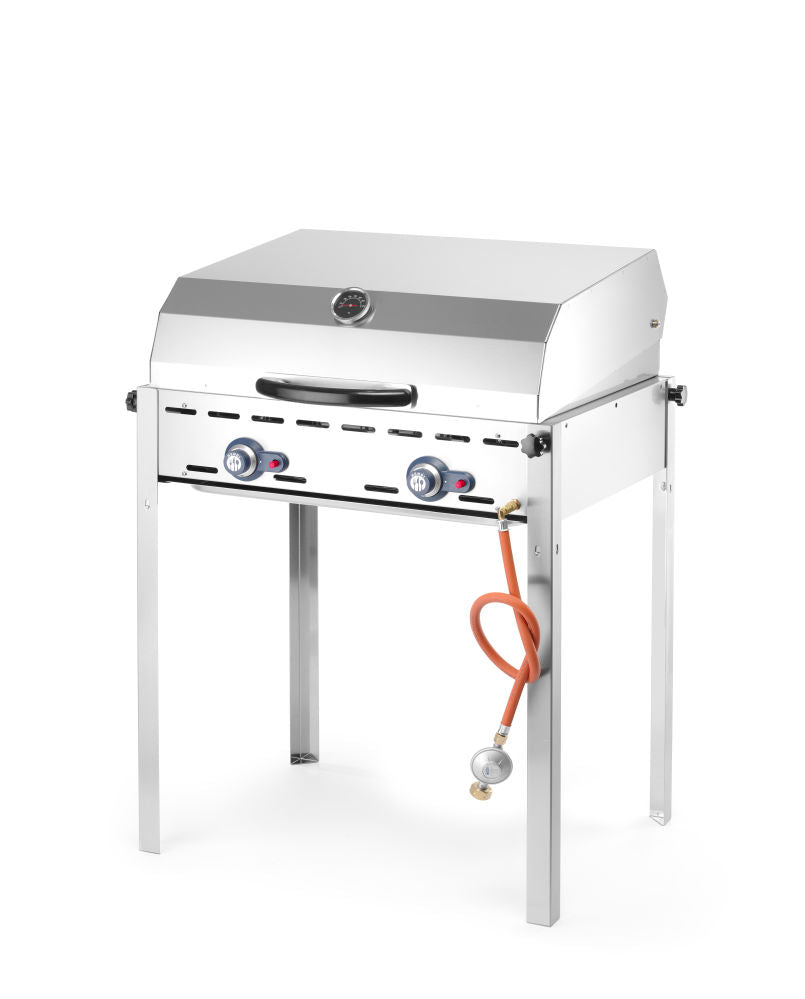 Grill, Green Fire med 2 brennere, emaljert støpejern Gastronorm 1/1 , 11,6kw, 740x615x (H) 825mm - for Storkjøkken - XL - Storkjøkken