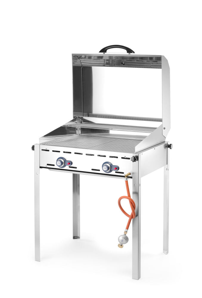 Grill, Green Fire med 2 brennere, emaljert støpejern Gastronorm 1/1 , 11,6kw, 740x615x (H) 825mm - for Storkjøkken - XL - Storkjøkken