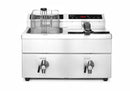Induksjon Frityr koker med avløpskran - 2 x 8 L, 16L, 230V/7000W, 580x485X (H) 406mm - for Storkjøkken - XL - Storkjøkken