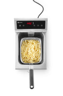 Induksjon Frityr koker med avløpskran, 8 L, 8L, Lysegrå, 230V/3500W, 290x485X (H) 405mm - for Storkjøkken - XL - Storkjøkken