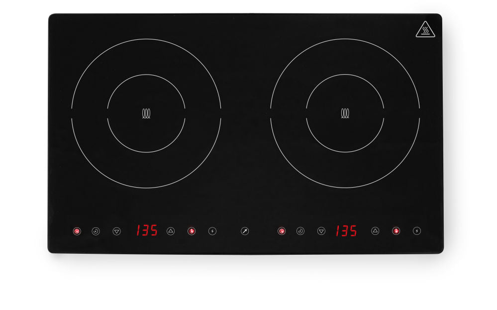 Induksjon koketopp 2 - soner, 230V/3500W, 608x370X (H) 61mm - for Storkjøkken - XL - Storkjøkken