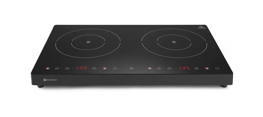 Induksjon koketopp 2 - soner, 230V/3500W, 608x370X (H) 61mm - for Storkjøkken - XL - Storkjøkken