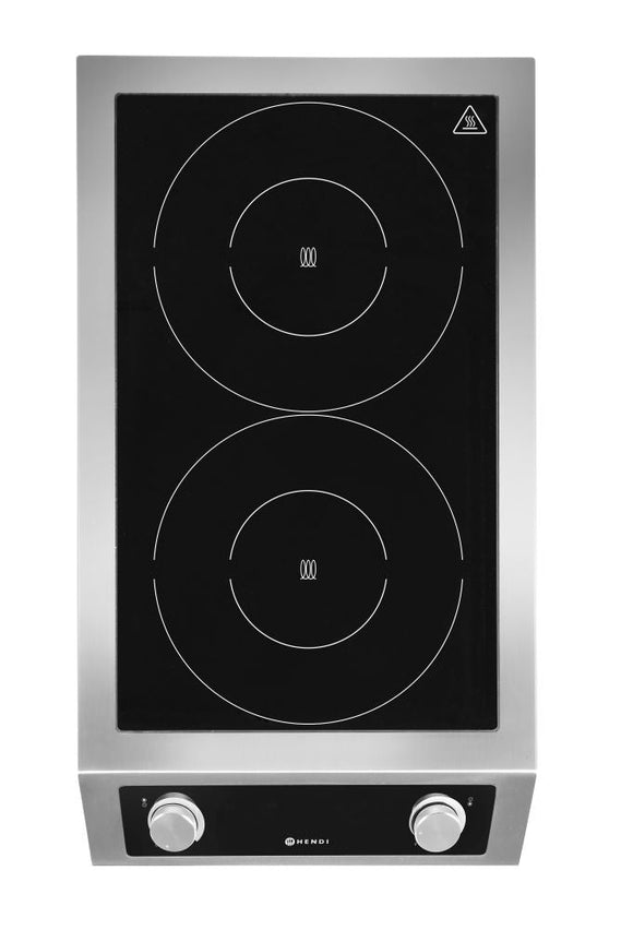 Induksjon koketopp 2 soner Model 7000, 400V/7000W, 405x698x (H) 145mm - for Storkjøkken - XL - Storkjøkken