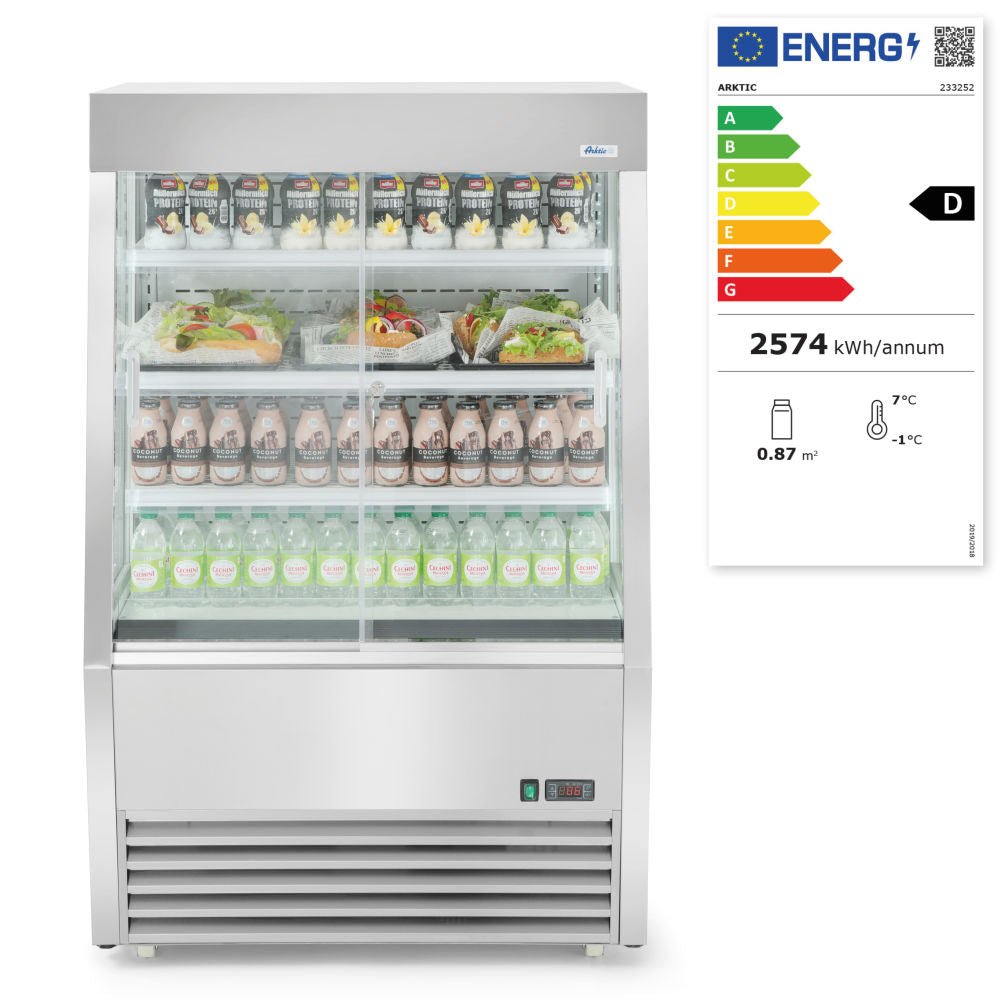 Kjøleskap åpen front Multideck Display 320L, Arktic, 230V/1300W, 920x847X (H) 1465mm - for Storkjøkken - XL - Storkjøkken