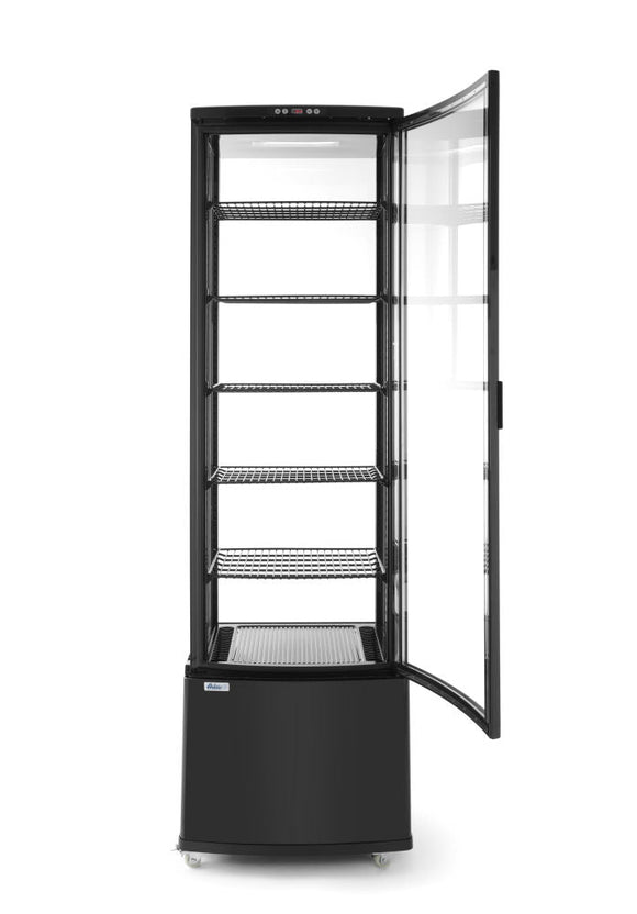 Kjøle vitrineskap 270L, Arktic, svart, svart, 230V/290W, 556x526X (H) 1913mm - for Storkjøkken - XL - Storkjøkken