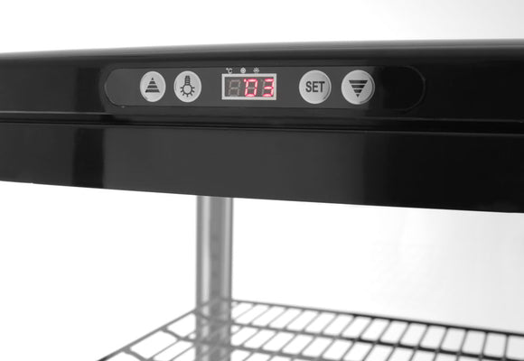 Kjøle vitrineskap 270L, Arktic, svart, svart, 230V/290W, 556x526X (H) 1913mm - for Storkjøkken - XL - Storkjøkken