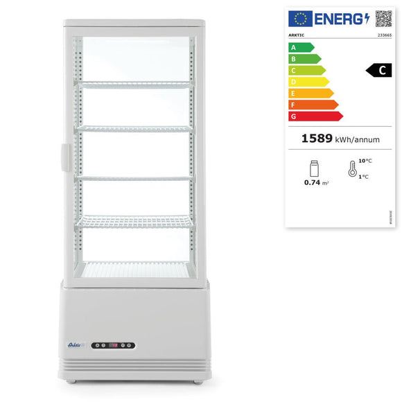 Kjøle vitrineskap 98L, Arktic, svart, 230V/210W, 452x406X (H) 1116mm - for Storkjøkken - XL - Storkjøkken