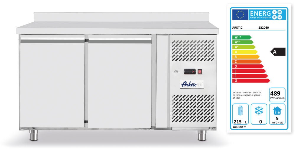 Kjølebenk med 2 dører 280L, Arktic, GN 1/1, 230V/250W, 1360x700X (H) 850mm - for Storkjøkken - XL - Storkjøkken