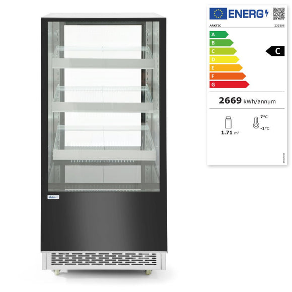 Kjølemonter med 3 skrå hyllerr, Arktic, 500L, 230V/490W, 900x805X (H) 1445mm - for Storkjøkken - XL - Storkjøkken
