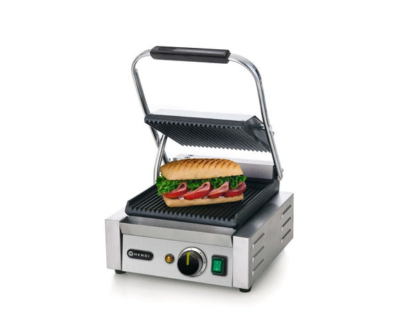 Kontakt Grill - Enkelt versjon, Ribbed Top and Bottom, 230V/1800W, 310x370x (H) 210mm - for Storkjøkken - XL - Storkjøkken