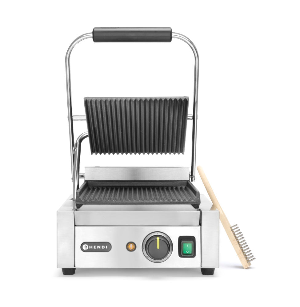 Kontakt Grill - Enkelt versjon, Ribbed Top and Bottom, 230V/1800W, 310x370x (H) 210mm - for Storkjøkken - XL - Storkjøkken