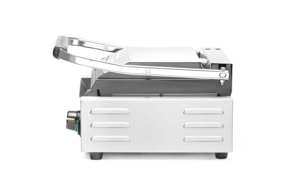 Kontakt Grill - Enkelt versjon, ribbet topp og glatt bunn, 230v/1800W, 310x370x (H) 210mm - for Storkjøkken - XL - Storkjøkken