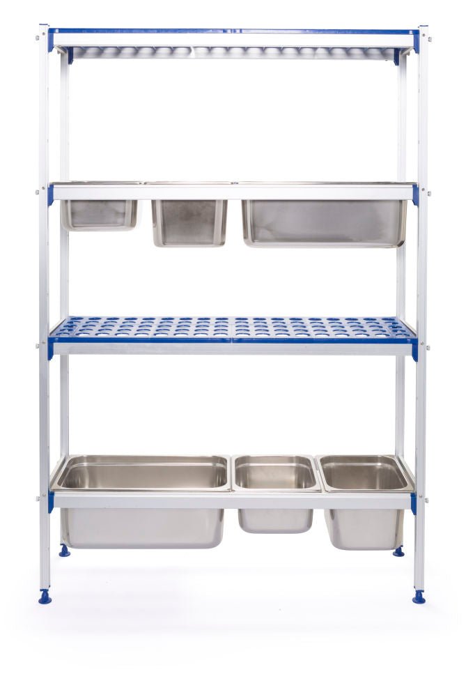 Lagringsstativ for GN - Kontainere Aluminium, 1120x355x (H) 1685mm - for Storkjøkken - XL - Storkjøkken