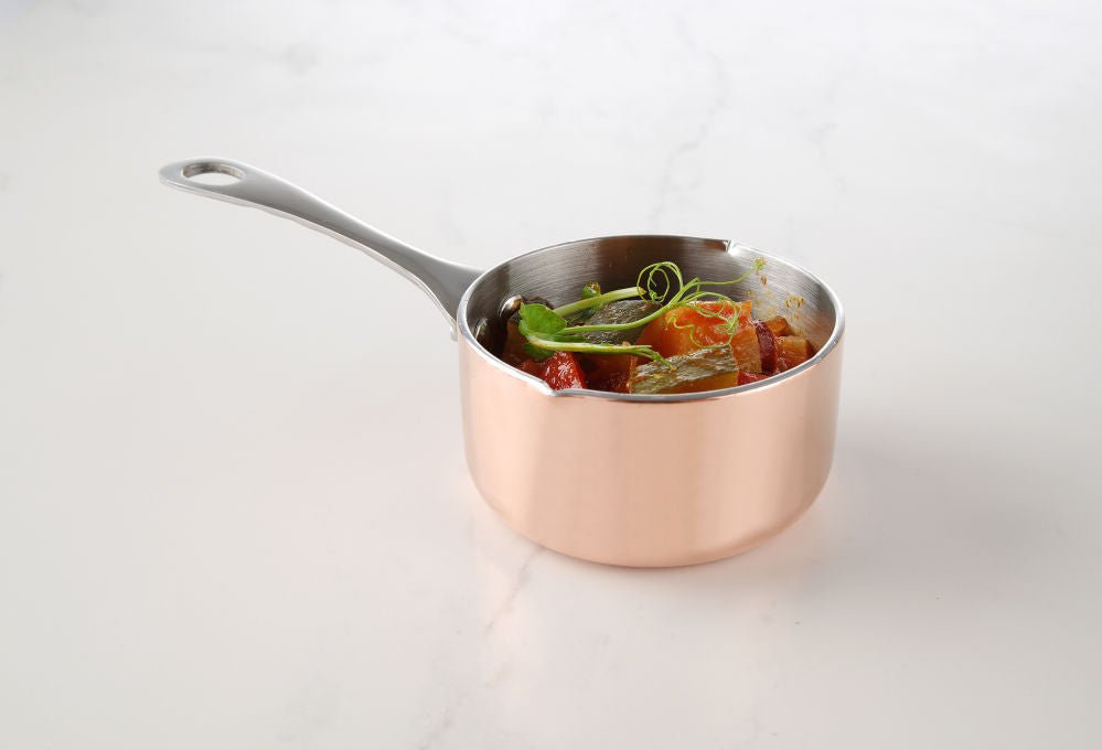 Liten Blåskjell og kasseroller - Sauspanne med tut, ø75x (h) 40mm - for Storkjøkken - XL - Storkjøkken