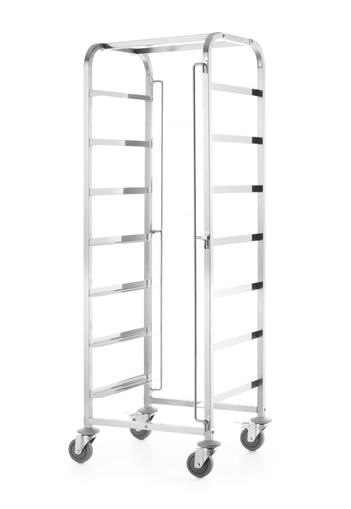 Mobil tralle for oppvaskmaskinkurver - 7 x 500x500 mm, 615x560x (h) 1700mm - for Storkjøkken - XL - Storkjøkken