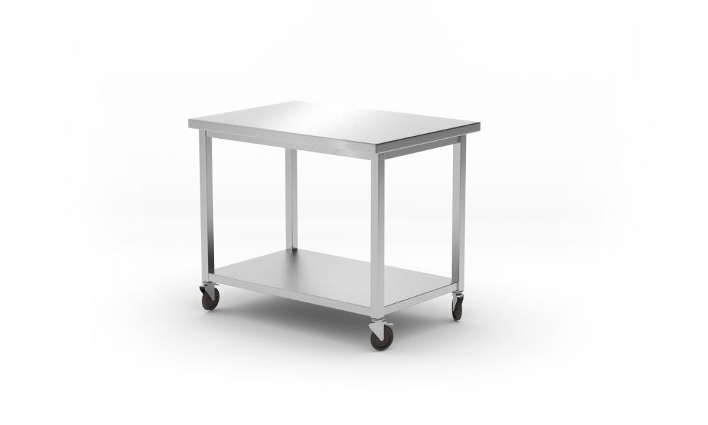 Mobilt bord med en hylle - skrudd, dybde 700 mm, 1000x700x (h) 850mm - for Storkjøkken - XL - Storkjøkken