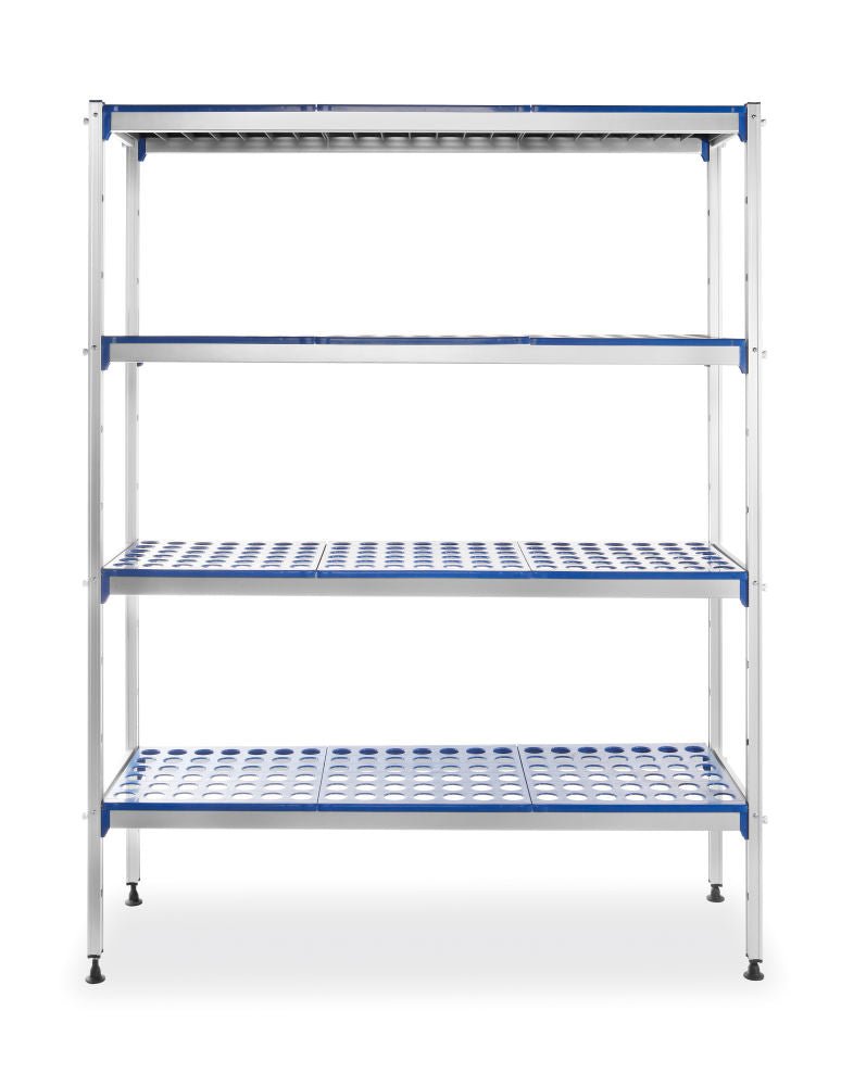 Oppbevaringsstativ aluminium, 1280x405x (H) 1685mm - for Storkjøkken - XL - Storkjøkken