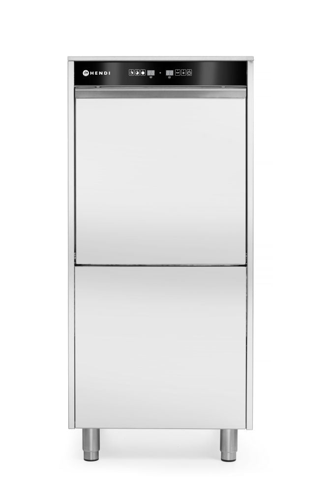 Oppvaskmaskin 50x60 for brett og potter - elektronisk kontrollert, med vaskemiddeldoseringssystem og avløpspumpe, 400V/7100W, 595x730X (H) 1340mm - for Storkjøkken - XL - Storkjøkken