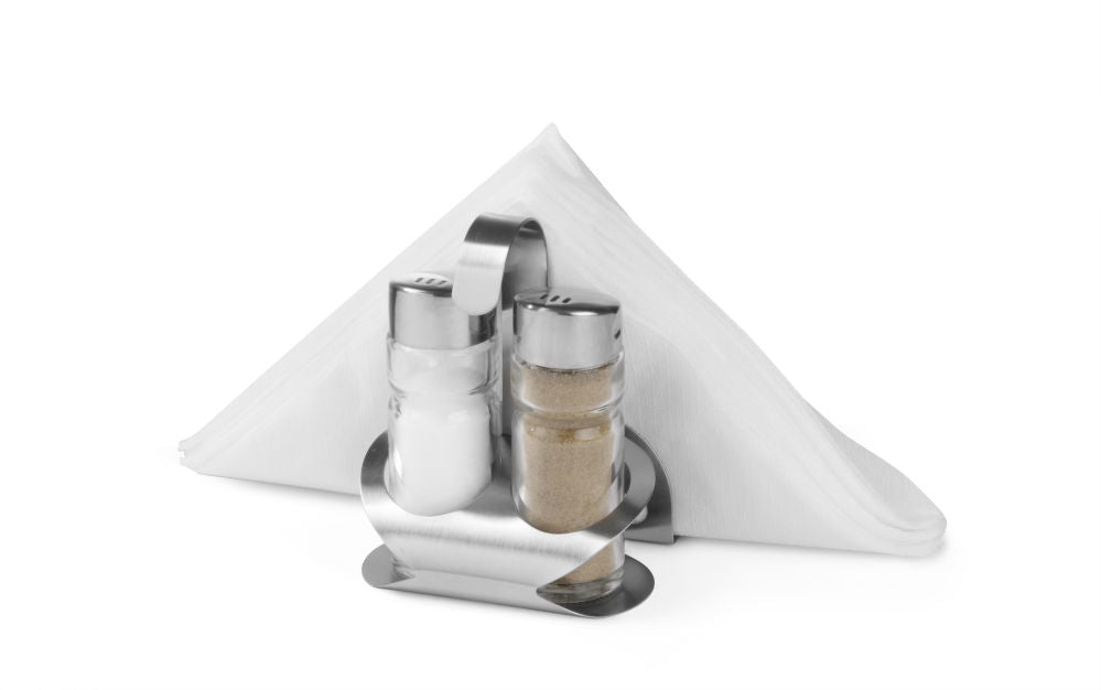 Pepper, salt, serviettholder sett, 85x75x (H) 115mm - for Storkjøkken - XL - Storkjøkken