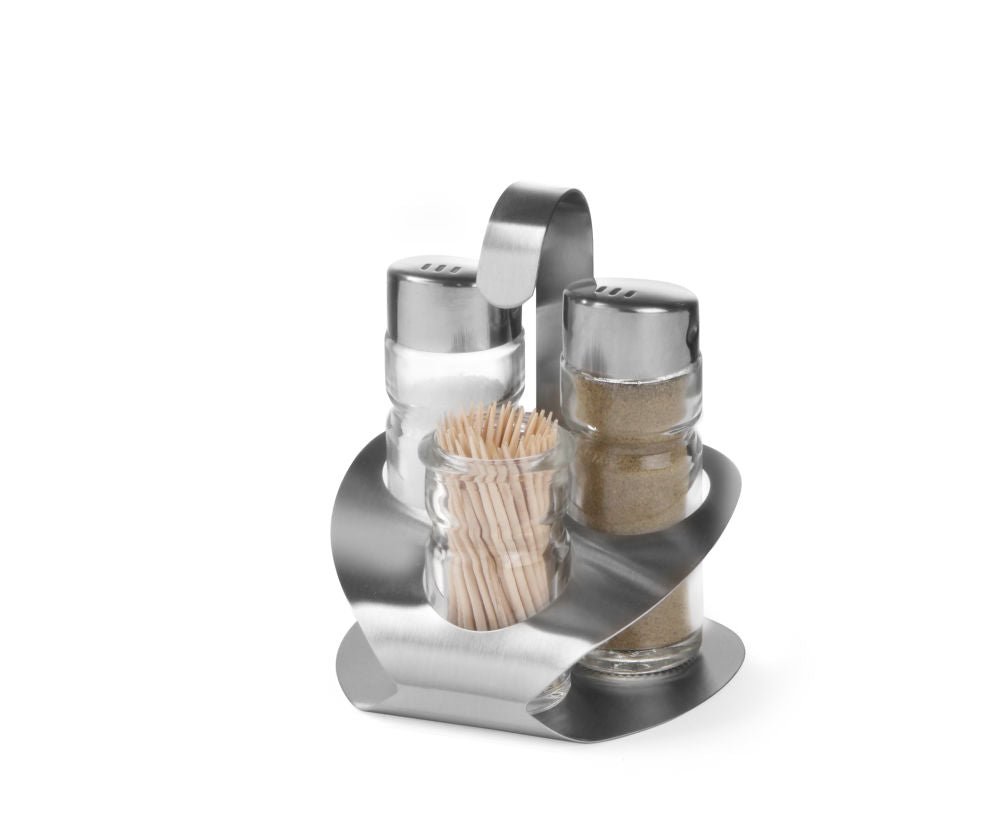 Pepper, salt, tannpirkerholder sett, 90x90x (H) 115mm - for Storkjøkken - XL - Storkjøkken